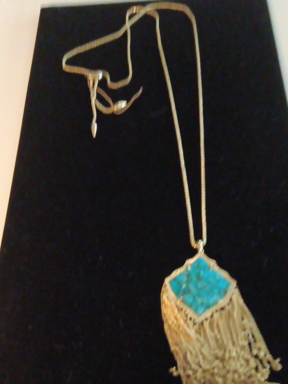 Kendra Scott Gold Tassel Necklace with Turquoise Stone